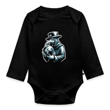 Gruseliger Halloween-horror-seuchendoktor - Baby Bio-Langarm-Body - Schwarz - Vorne