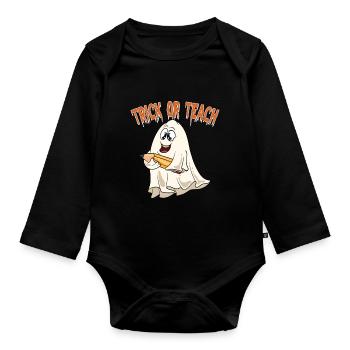 Lustige Lehrer Halloween Geschenke - Baby Bio-Langarm-Body - Schwarz - Vorne
