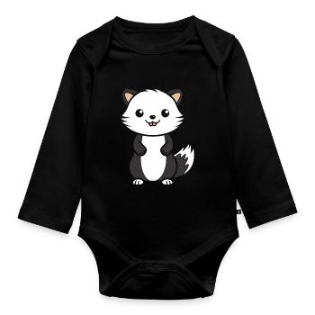 Humour petite fouine - Body Bébé bio manches longues - noir - Devant
