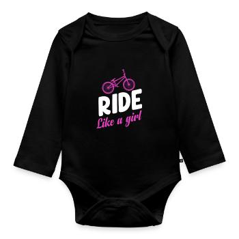 Ne sous-estimez jamais une fille avec un - Body Bébé bio manches longues - noir - Devant