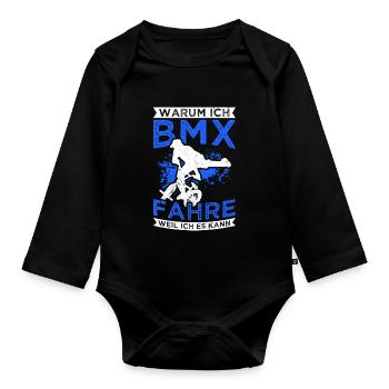 BMX Radfahren Fahrrad Geschenk Fahrrad BMX MTB - Baby Bio-Langarm-Body - Schwarz - Vorne