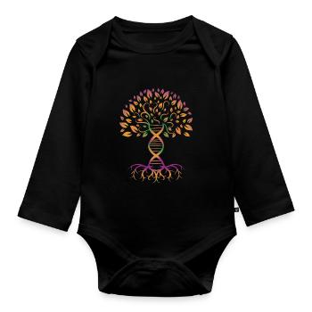 Arbre de Vie ADN Arbre de Vie Racine - Body Bébé bio manches longues - noir - Devant