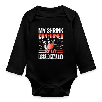 Bowler - My Shrink Confirmed - Split Personality - Baby Bio-Langarm-Body - Schwarz - Vorne