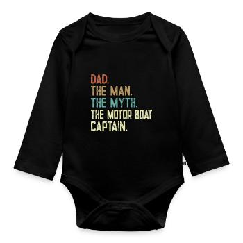 Bateau à moteur - Capitaine Bateau à moteur du lac Boater - Body Bébé bio manches longues - noir - Devant