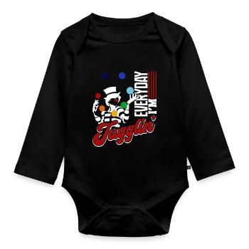 Juggling Everyday I'm Juggling - Organic Longsleeve Baby Bodysuit - black - Front