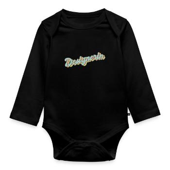 Illustrator Abschluss-Geschenk Designerin - Baby Bio-Langarm-Body - Schwarz - Vorne