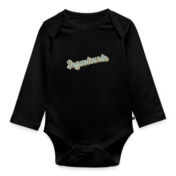 Ingenieur Abschluss-Geschenk Ingenieurin - Baby Bio-Langarm-Body - Schwarz - Vorne