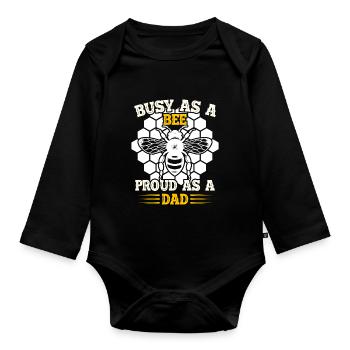 Bee Father Honey Beekeeper Father Beekeeper - Organic Longsleeve Baby Bodysuit - black - Front