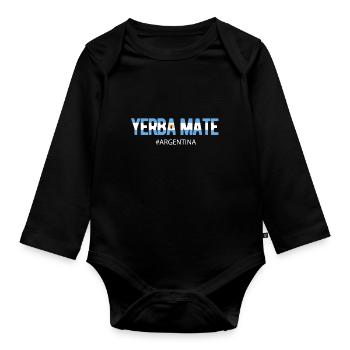 Argentinien Argentinische Flagge Männer Damen Camisa - Baby Bio-Langarm-Body - Schwarz - Vorne