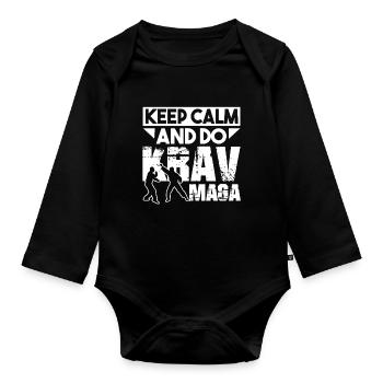 Krav Maga Keep Calm And Do Krav Maga - Organic Longsleeve Baby Bodysuit - black - Front
