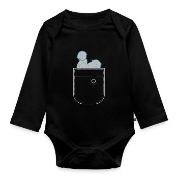 Silkie Chicken Funny Farm Animal Lover - Organic Longsleeve Baby Bodysuit - black - Front