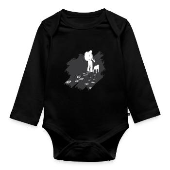 Randonneurs Pistes Chiens Chien Chien Chien - Body Bébé bio manches longues - noir - Devant