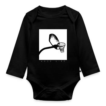 Hoop Basketball Player Hoop Black Graphic - Organic Longsleeve Baby Bodysuit - black - Front