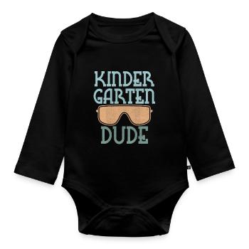 Kindergarten Dude Funny Pre School Bff - Organic Longsleeve Baby Bodysuit - black - Front