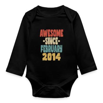 Awesome February 2014 - Organic Longsleeve Baby Bodysuit - black - Front