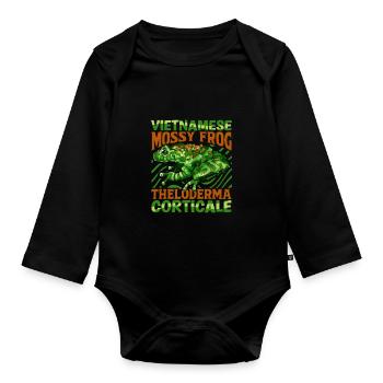 Vietnamese Moss Frog - Organic Longsleeve Baby Bodysuit - black - Front