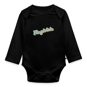 Flugzeug-Lotse Abschluss-Geschenk Fluglotsin - Baby Bio-Langarm-Body - Schwarz - Vorne