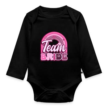 Groovy Bridal Wedding Party Bridal Flower Flowers - Organic Longsleeve Baby Bodysuit - black - Front