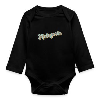Fleischer Abschluss-Geschenk Metzgerin - Baby Bio-Langarm-Body - Schwarz - Vorne