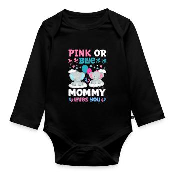 Maman rose ou bleue t'aime le sexe - Body Bébé bio manches longues - noir - Devant
