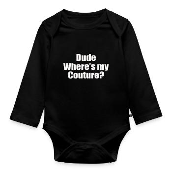 Citation sarcastique drôle Mec Où est ma couture - Body Bébé bio manches longues - noir - Devant
