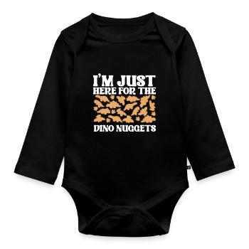 Nuggets de poulet Dino Amateurs de nuggets de dinosaures - Body Bébé bio manches longues - noir - Devant