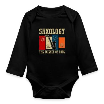 SAXOLOGY - The Science Of Cool - Organic Longsleeve Baby Bodysuit - black - Front