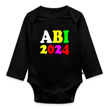 Abi 2024 - Baby Bio-Langarm-Body - Schwarz - Vorne