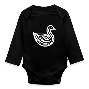 Gans Indianer-Tierkreis - Baby Bio-Langarm-Body - Schwarz - Vorne