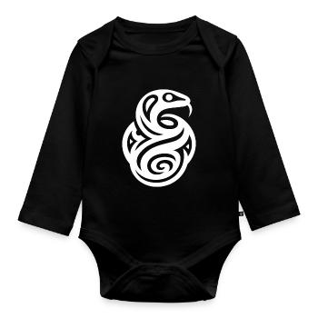 Snake Native American Zodiac - Organic Longsleeve Baby Bodysuit - black - Front