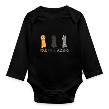 Pierre Papier Ciseaux Cuter - Body Bébé bio manches longues - noir - Devant