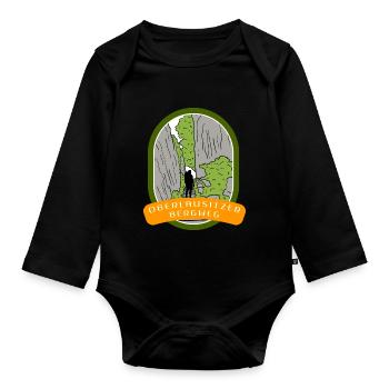 Upper Lusatian Mountain Trail - Organic Longsleeve Baby Bodysuit - black - Front