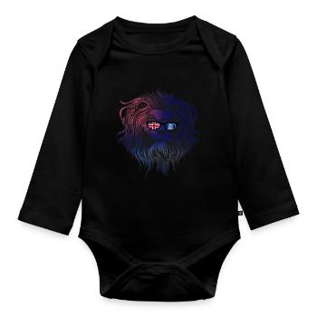 Falklandinseln - Baby Bio-Langarm-Body - Schwarz - Vorne