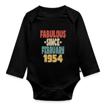 Fabuleux février 1954 - Body Bébé bio manches longues - noir - Devant