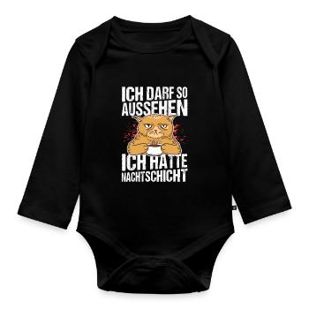 Ich darf So Aussehen Ich Hatte Nachtschicht Morgen - Baby Bio-Langarm-Body - Schwarz - Vorne