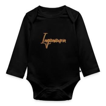Ingenieur Abschluss-Geschenk Ingenieurin - Baby Bio-Langarm-Body - Schwarz - Vorne