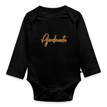 Pferde Abschluss-Geschenk Pferdewirtin - Baby Bio-Langarm-Body - Schwarz - Vorne