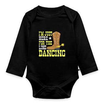 Line Dancing Groupe Line Dance Western Cowboy - Organic Longsleeve Baby Bodysuit - black - Front