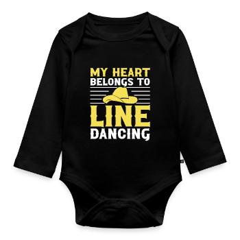Line Dancing Groupe Line Dance Western Cowboy - Organic Longsleeve Baby Bodysuit - black - Front