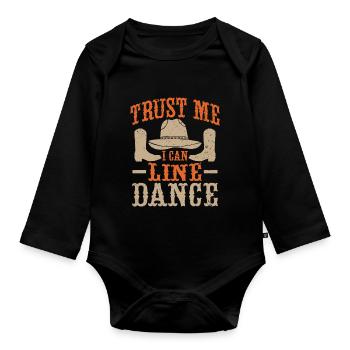 Line Dancing Groupe Line Dance Western Cowboy - Organic Longsleeve Baby Bodysuit - black - Front