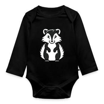 Humour Mouffette - Body Bébé bio manches longues - noir - Devant
