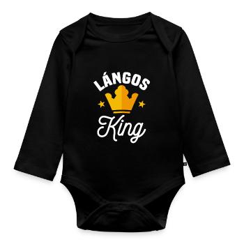 Langos King - Baby Bio-Langarm-Body - Schwarz - Vorne