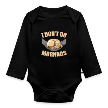 Golden Doodle Drôle Je Ne Fais Pas De Matins - Body Bébé bio manches longues - noir - Devant