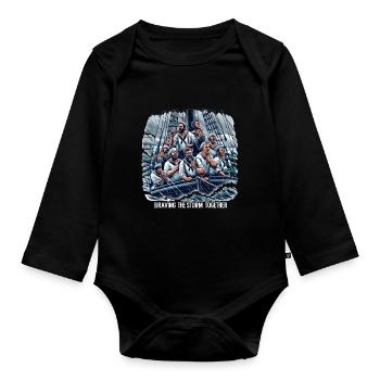 Sailors Sea Shanty Singing Ship Adventures - Baby Bio-Langarm-Body - Schwarz - Vorne