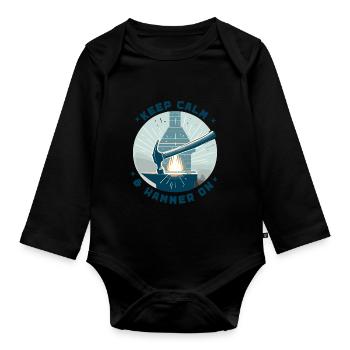 Forgeron Ferronnier Forgeron Métal - Body Bébé bio manches longues - noir - Devant