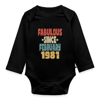 Fabuleux Février 1981 - Body Bébé bio manches longues - noir - Devant