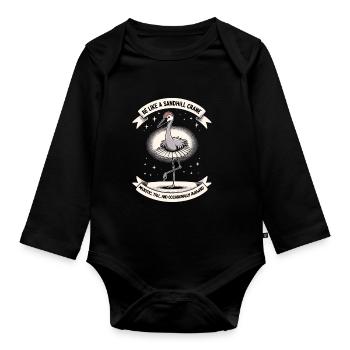Sandhill Crane Lovers Bird Watching - Organic Longsleeve Baby Bodysuit - black - Front