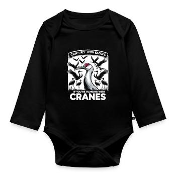 Sandhill Crane Lovers Bird Watching - Organic Longsleeve Baby Bodysuit - black - Front