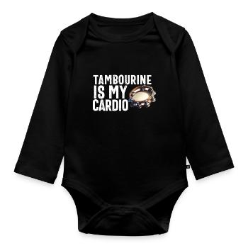 Tambourin Pour Hommes Femmes Drôle Joueur De Tambourin - Body Bébé bio manches longues - noir - Devant