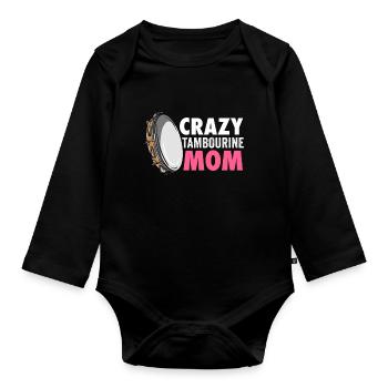 Tambourin Pour Hommes Femmes Drôle Joueur De Tambourin - Body Bébé bio manches longues - noir - Devant